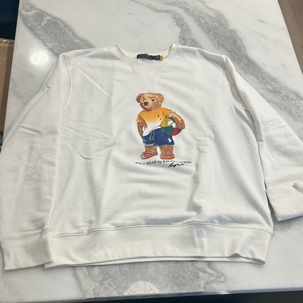 Polo by Ralph Lauren White Bear Crewneck Sweater